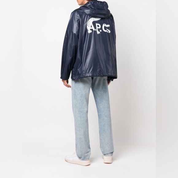 Lacoste x A.P.C. logo-print hooded jacket men’s medium - Picture 3 of 9